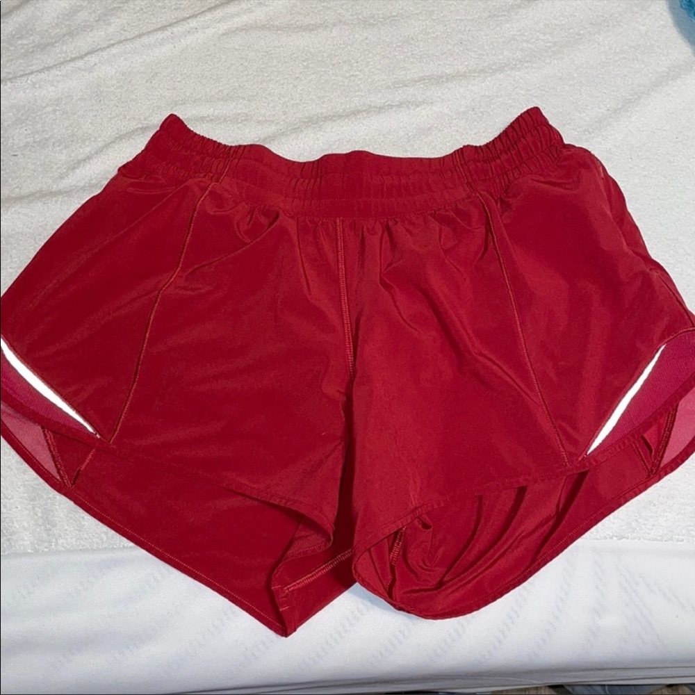 Red hotty hot lululemon shorts